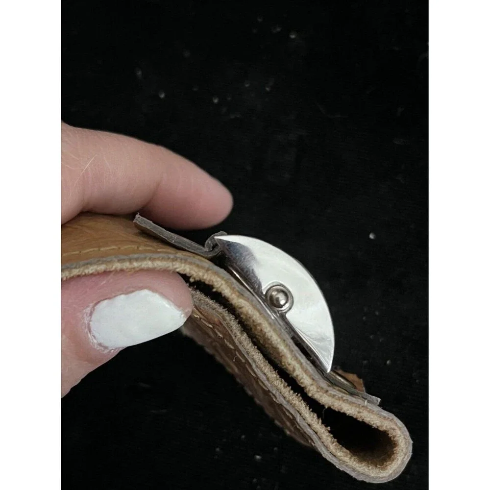 Charles Sernard Ostrich Leather Cuff Watch Silver New Battery
